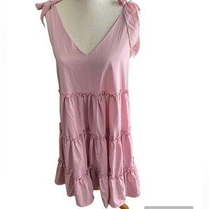 C+D+M Sleeveless Dress with Ruffled Skirt